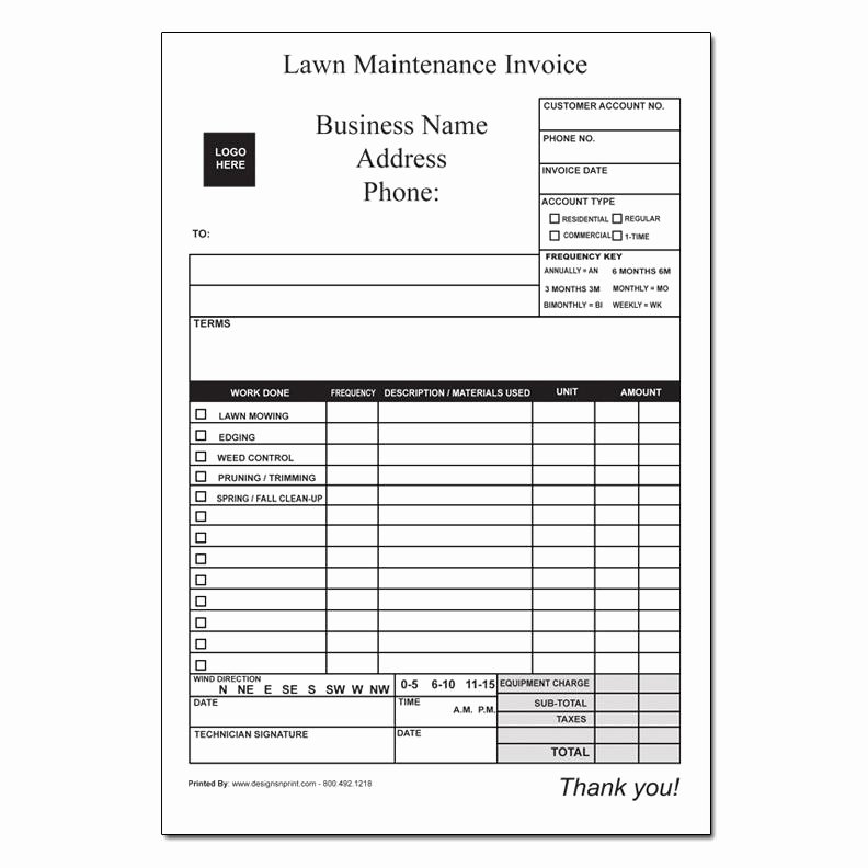 Lawn Care Invoice Templates Beautiful Landscaping Invoice Work order