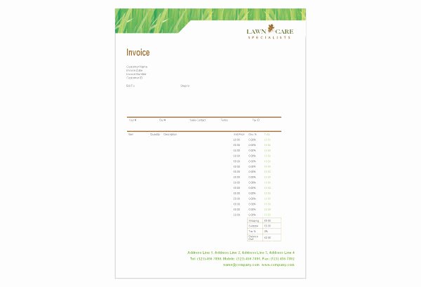 Lawn Care Invoice Templates Best Of Lawn Care Invoice Template