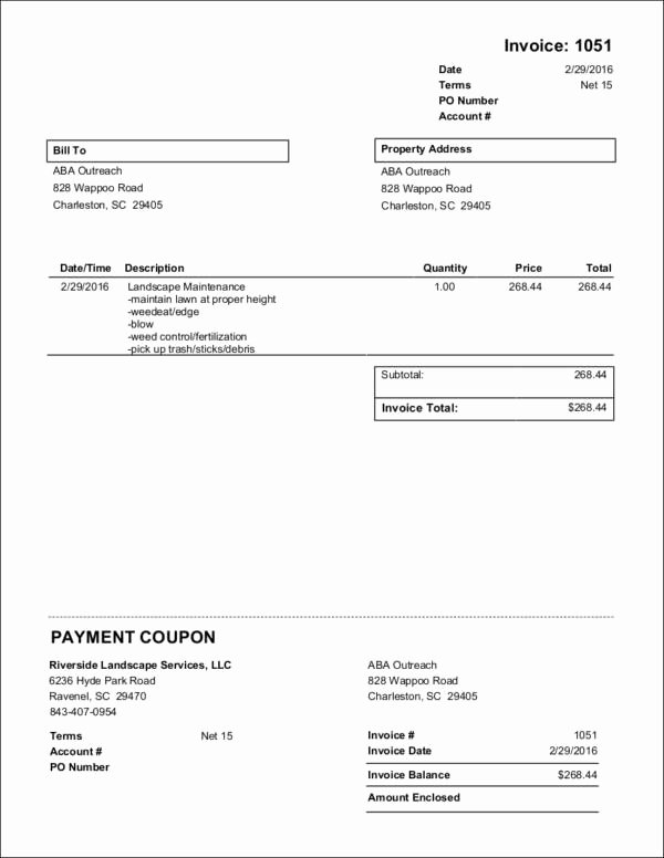 Lawn Care Invoice Templates Luxury Free 9 Lawn Care Invoice Samples &amp; Templates In Pdf