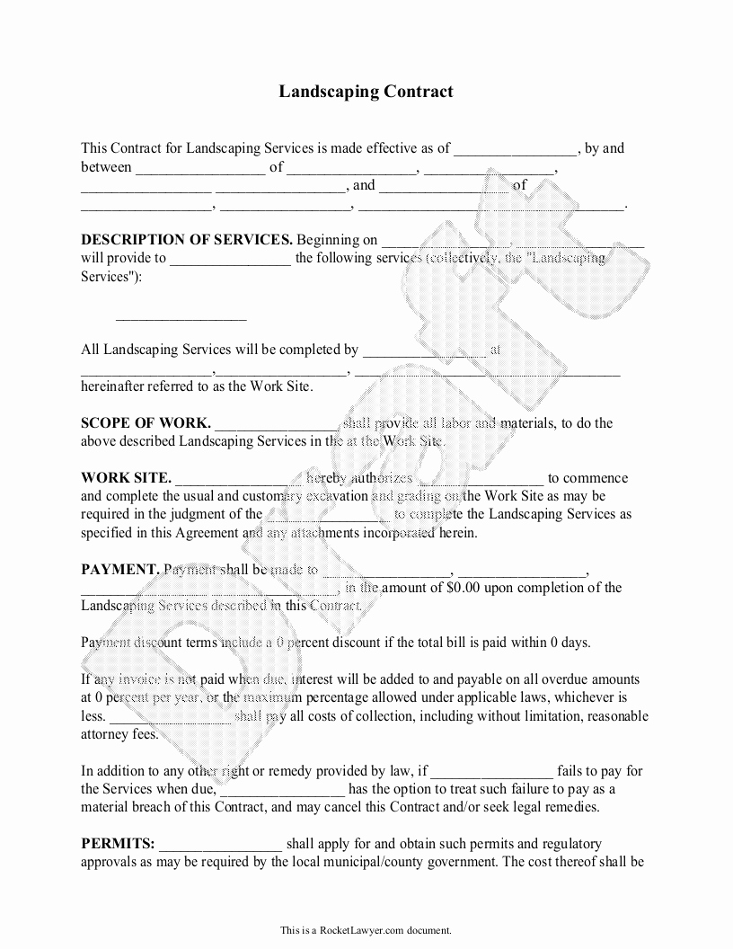Lawn Service Contract Template Lovely Landscaping Contract Template Lawn Maintenance Contract