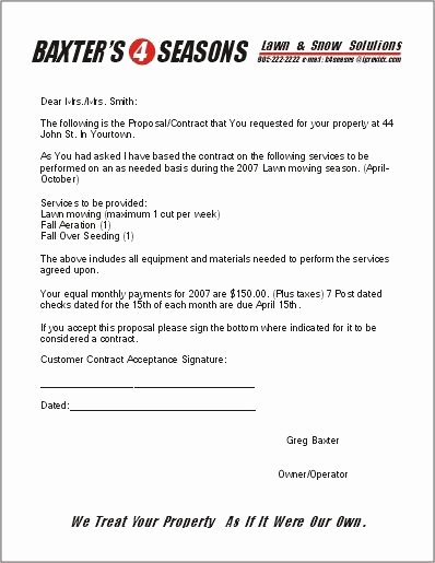 Lawn Service Contract Template New Printable Sample Lawn Service Contract form