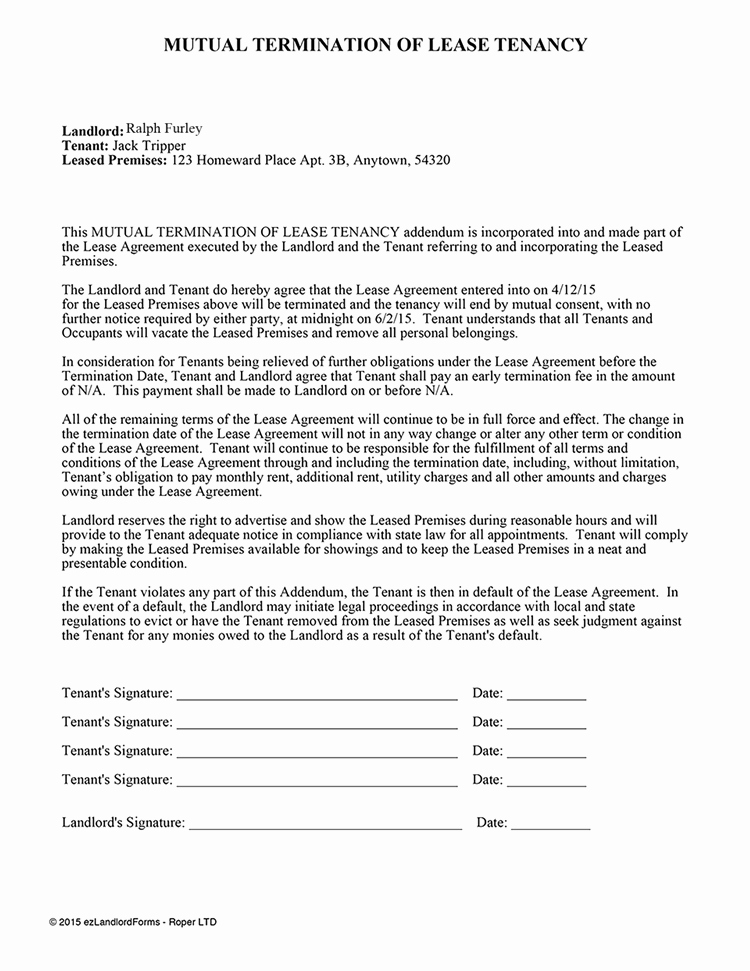 Lease Termination Agreement Template Free Unique 9 Termination Of Lease Agreement