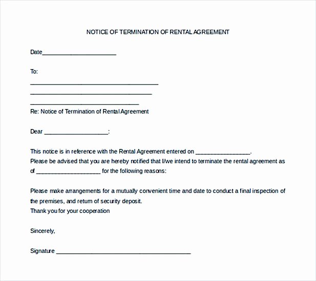 Lease Termination Agreement Template Fresh 9 Lease Termination Letter Template