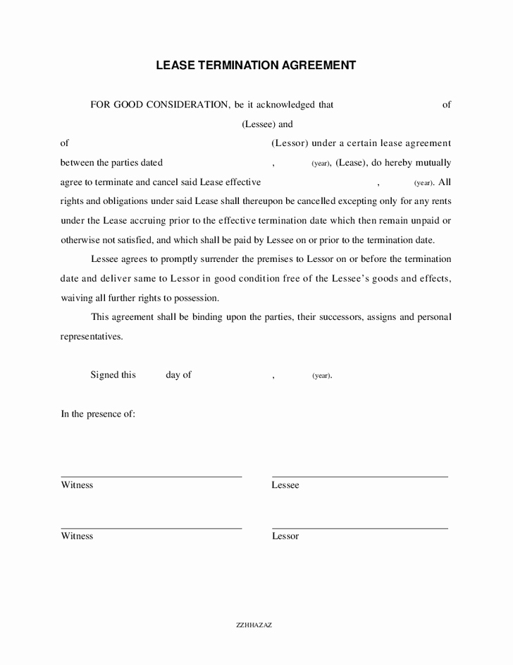 Lease Termination Agreement Template Inspirational Best S Of Lease Agreement Early Release Clause