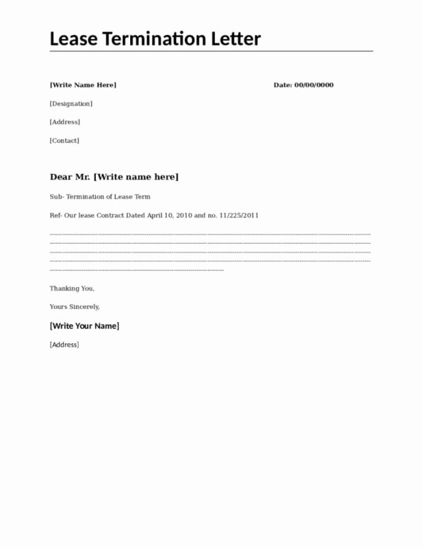 Lease Termination Letter Template Lovely Month to Month Lease Termination Letter Template