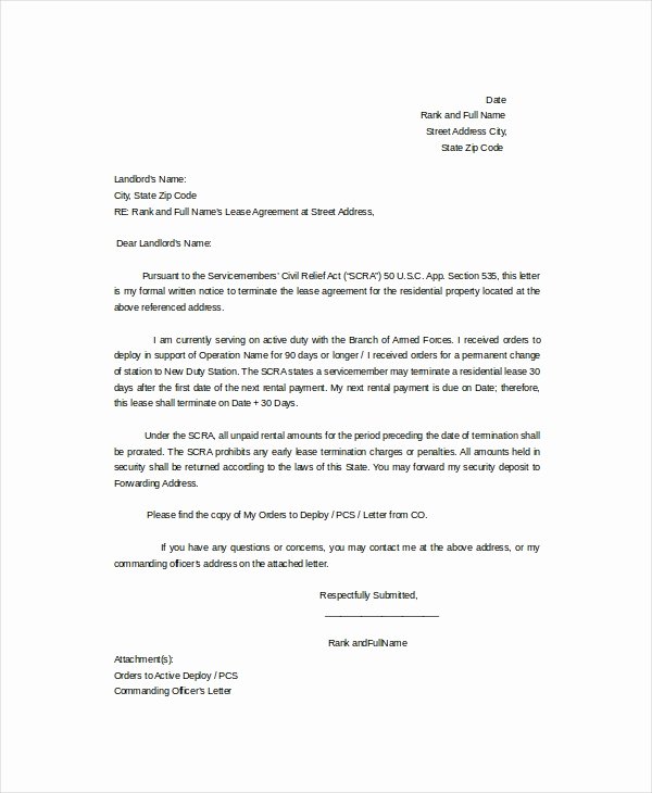 Lease Termination Letter Template Luxury 13 Termination Letter Template Free Sample Example