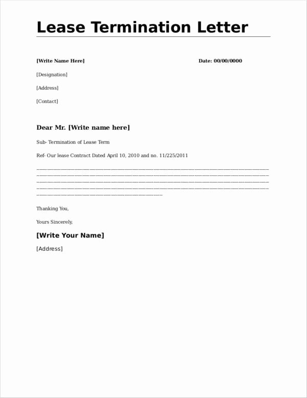 Lease Termination Letter Template Unique What to Include In A Mercial Lease Termination Letter
