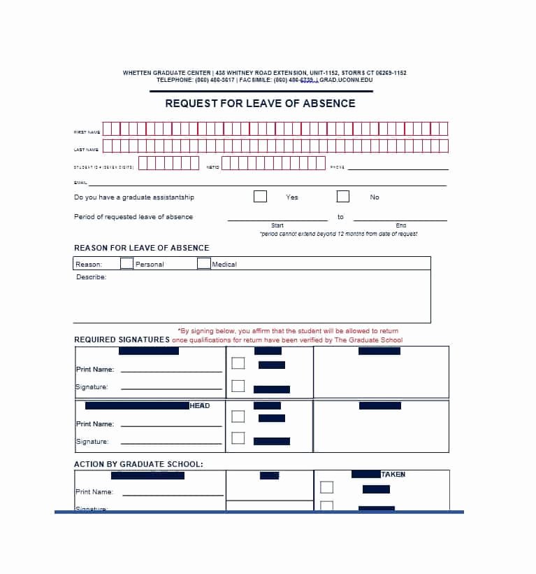 Leave Of Absence form Template New 45 Free Leave Of Absence Letters and forms Template Lab