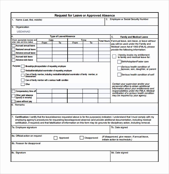 Leave Request form Template Awesome Sample Medical Leave form 13 Download Free Documents In