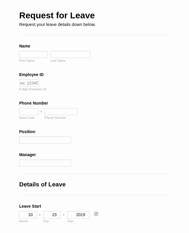 Leave Request form Template Beautiful Leave Request form Template