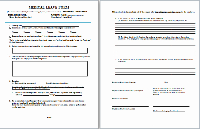 Leave Request forms Templates Awesome Ms Word Job Leave Medical form Template