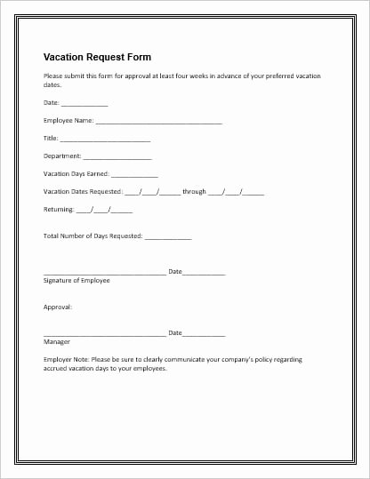 Leave Request forms Templates Fresh Employee Vacation Leave Request and Pto forms