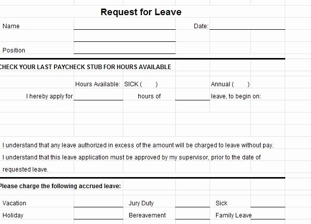 Leave Request forms Templates Inspirational Leave Request form