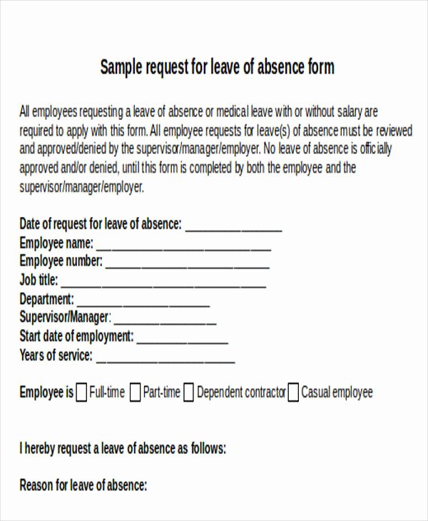 Leave Request forms Templates Lovely Leave Request Email Sample