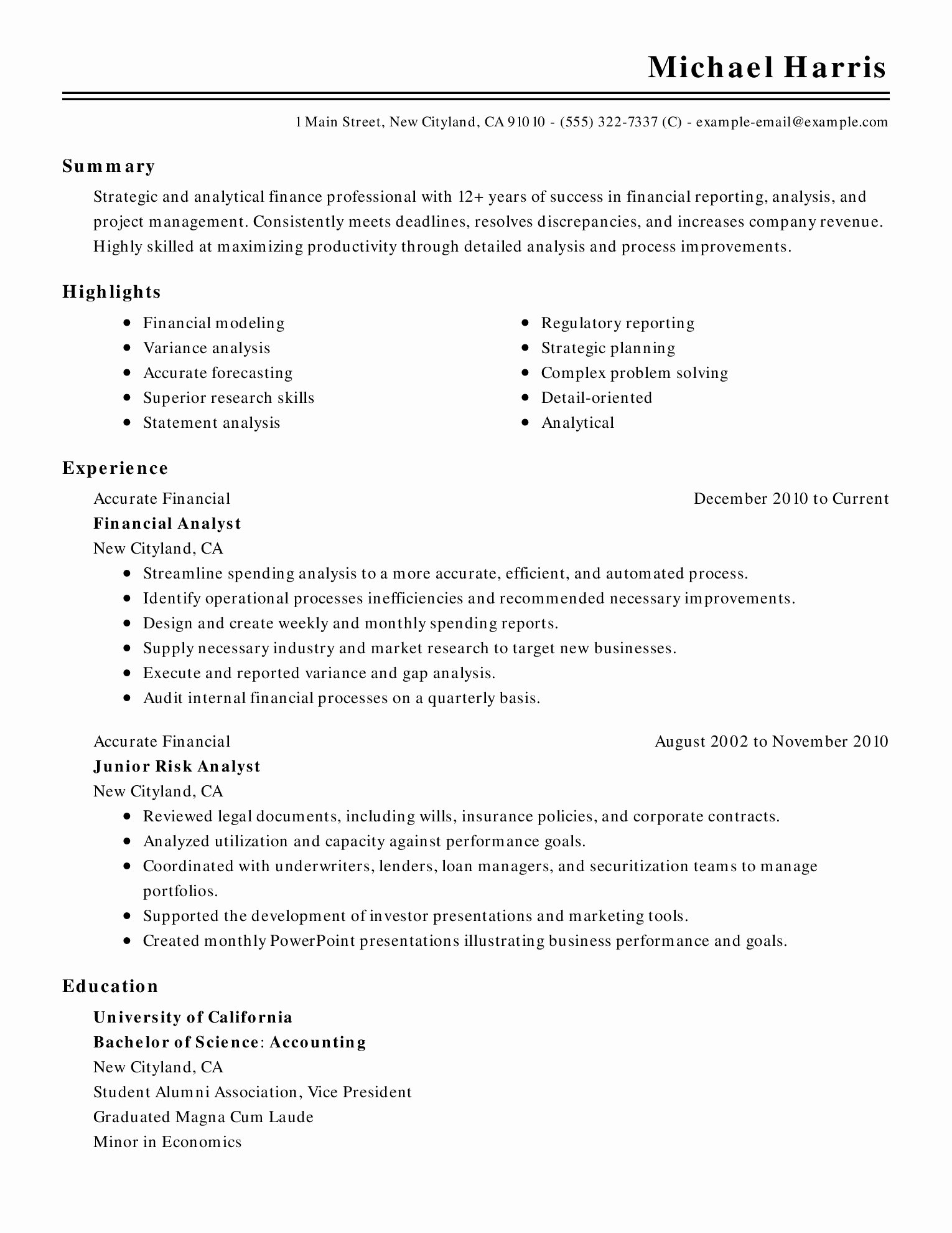 Legal Resume Template Word Awesome Accounting and Finance Resume Template for Microsoft Word