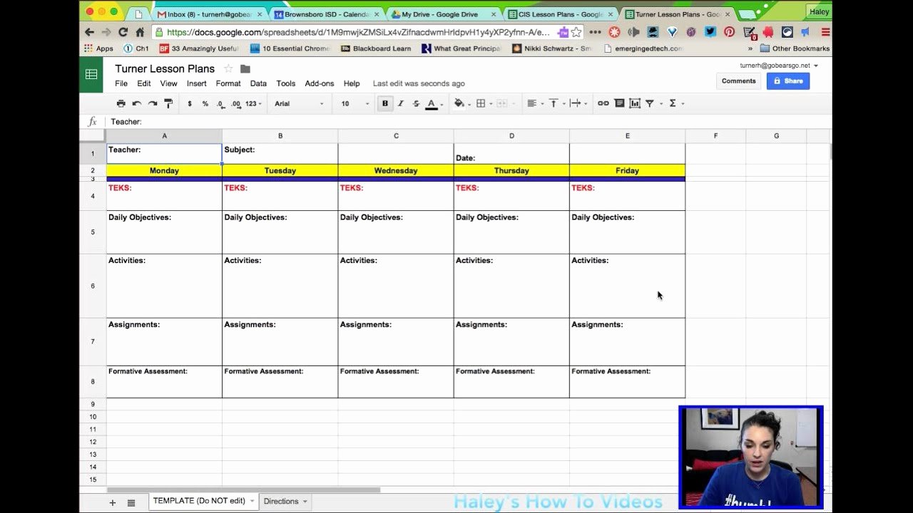 Lesson Plan Template Doc Beautiful Creating Lesson Plans From A Template In Google Sheets