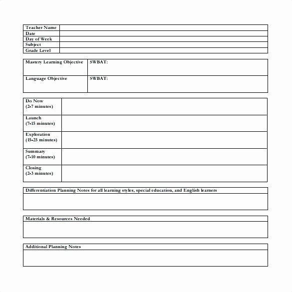 Lesson Plan Template Doc Lovely Learning Styles Lesson Plan Template – Basic Instructional