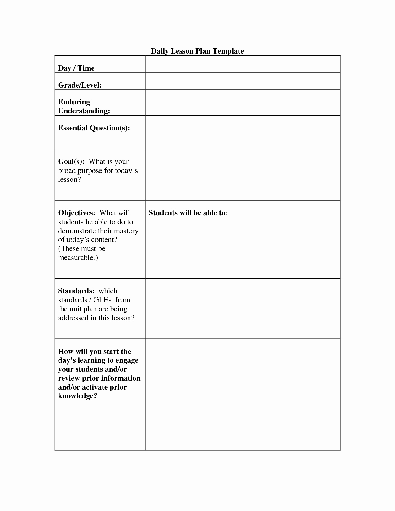 Lesson Plan Template Doc Luxury Daily Lesson Plan Template Get as Doc by Neolledivine