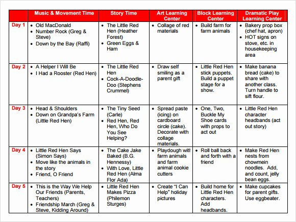 Lesson Plan Template for Preschool Inspirational Sample Preschool Lesson Plan 10 Pdf Word formats