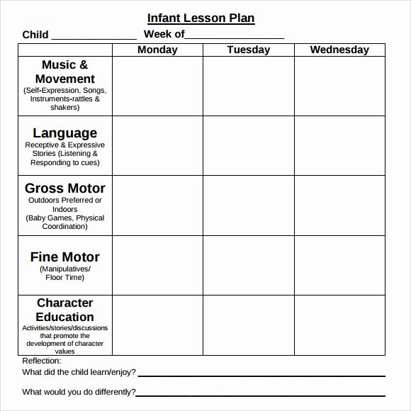 Lesson Plan Template for toddlers Lovely Sample toddler Lesson Plan 8 Documents In Pdf Word