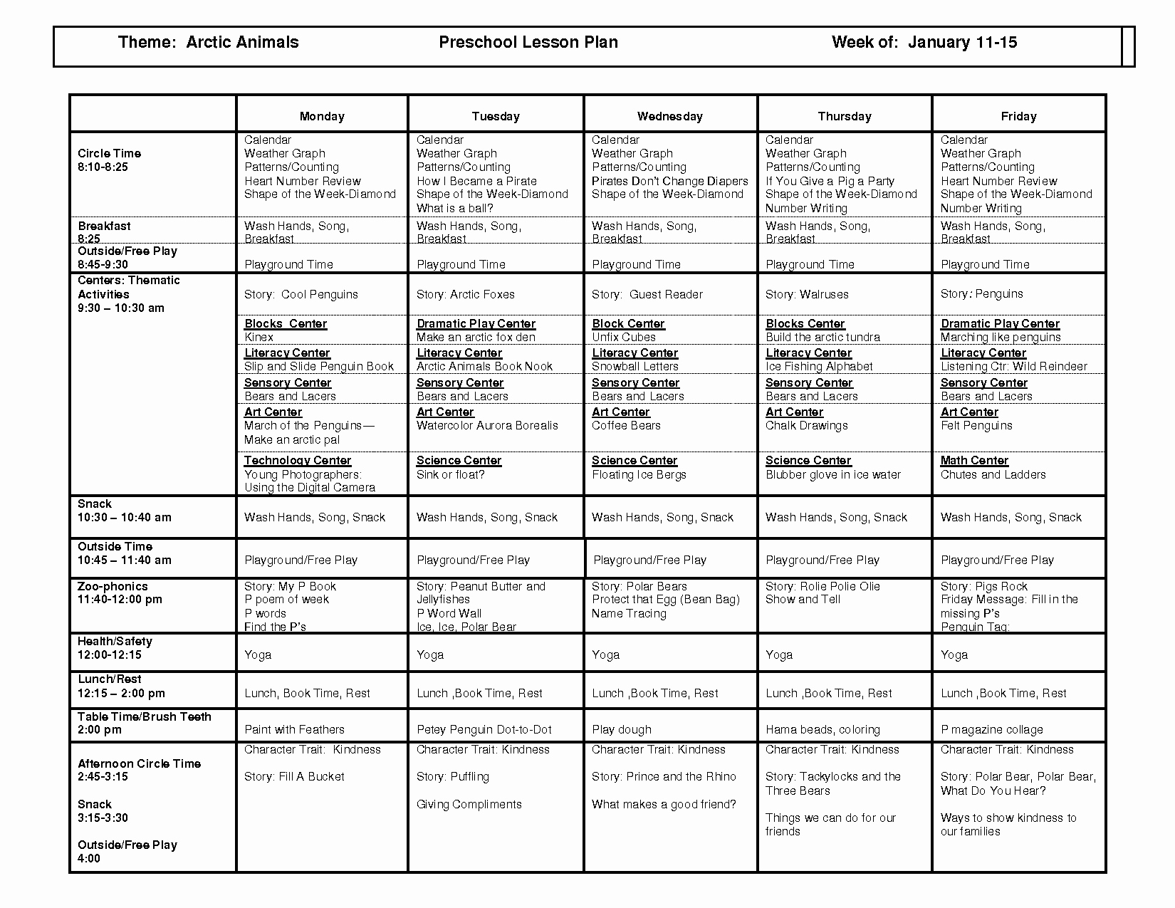 Lesson Plan Template for toddlers Unique Free Weekly Lesson Plan Template and Teacher Resources
