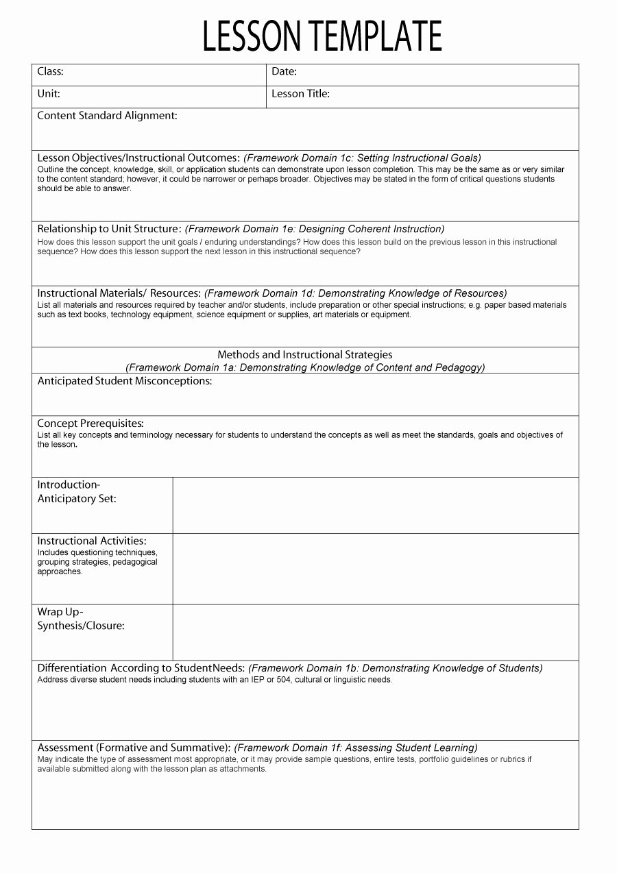 Lesson Plan Templates for Kindergarten Best Of 44 Free Lesson Plan Templates [ Mon Core Preschool Weekly]
