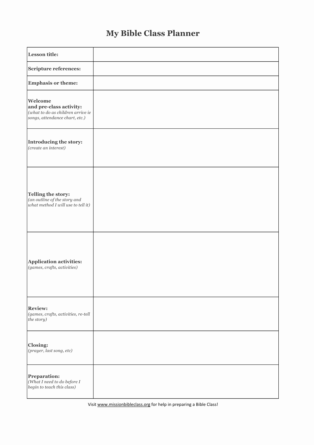 Lesson Plans Template for toddlers Awesome Blank Lesson Plan Templates to Print