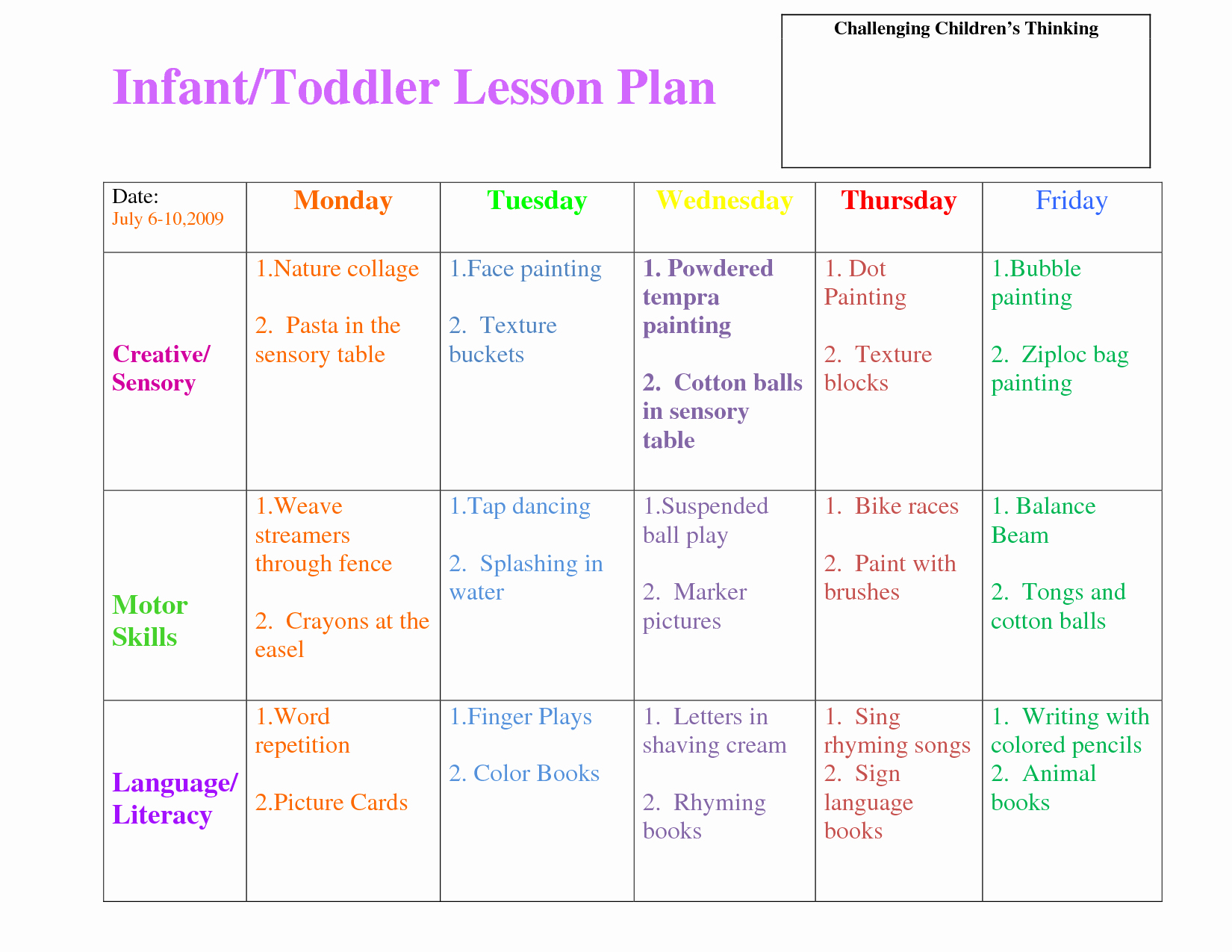 Lesson Plans Template for toddlers Inspirational Lesson Plan forms On Pinterest