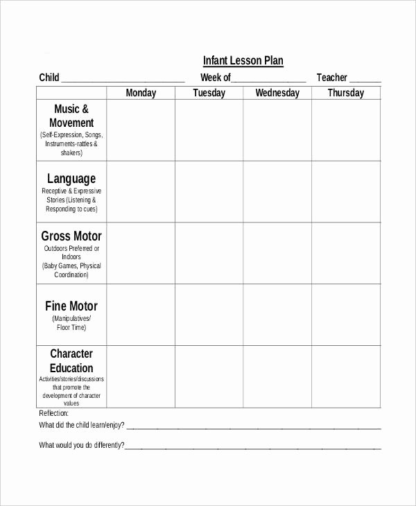 Lesson Plans Template for toddlers Luxury 11 Printable Preschool Lesson Plan Templates Free Pdf