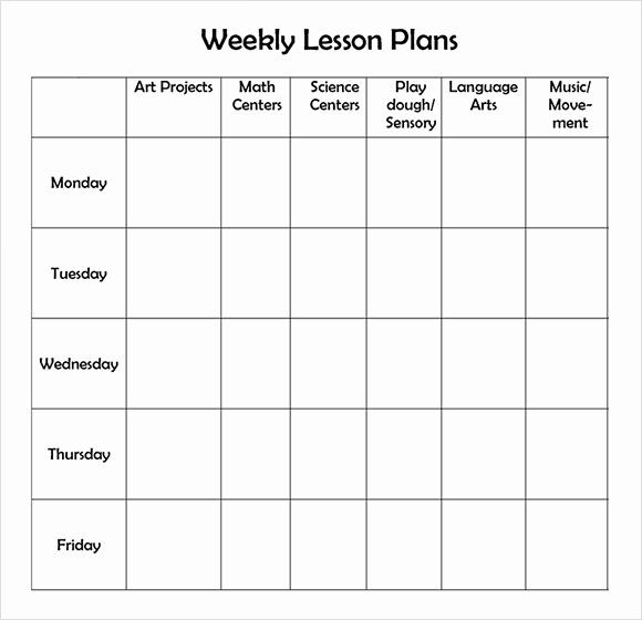 Lesson Plans Templates for toddlers Awesome Free 7 Sample Weekly Lesson Plans In Google Docs