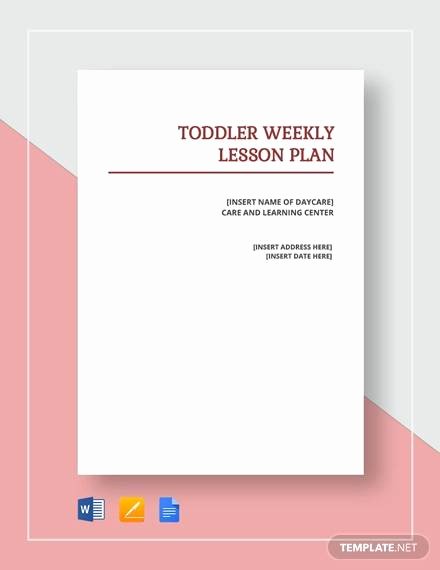 Lesson Plans Templates for toddlers Unique Sample toddler Lesson Plan 9 Example format