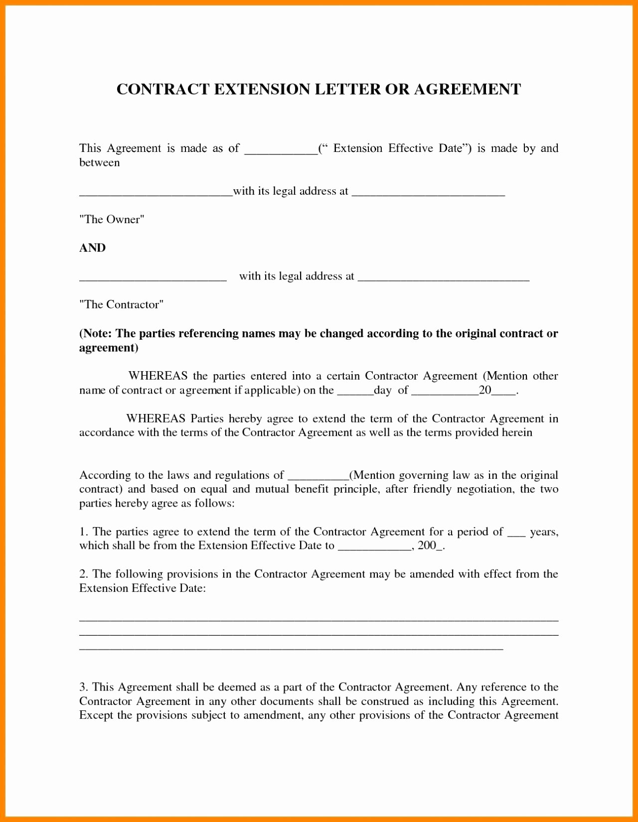 Letter Of Agreement Template Fresh 9 Contract Agreement Letter Examples Pdf