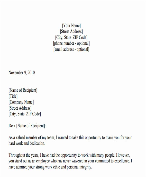 Letter Of Appreciation Template Awesome Dentrodabiblia Employee Recognition Letter
