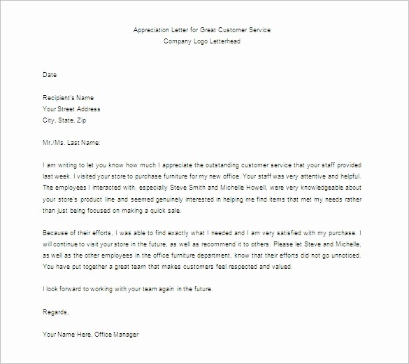 Letter Of Appreciation Template Elegant Letter Appreciation