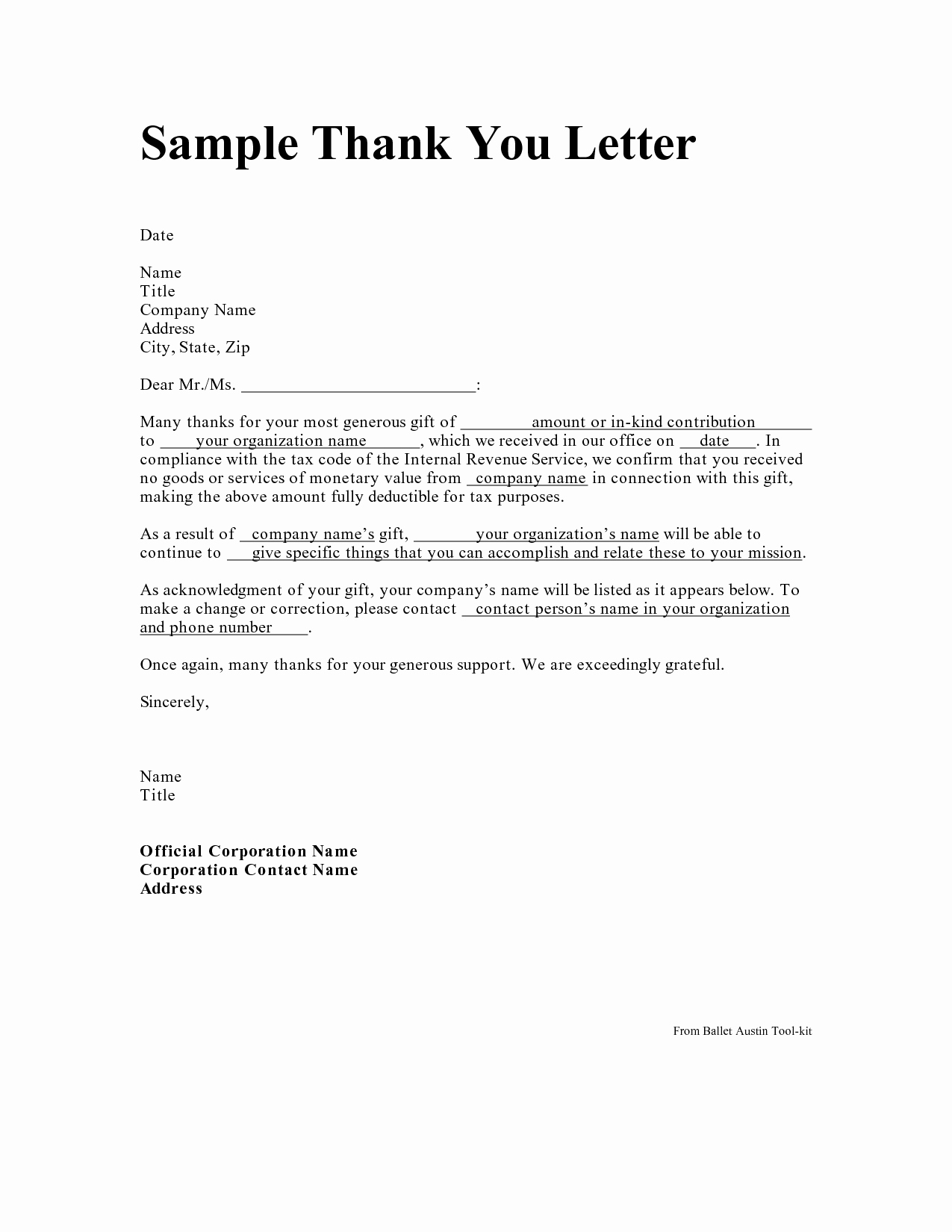 Letter Of Appreciation Template Fresh Personal Thank You Letter Personal Thank You Letter