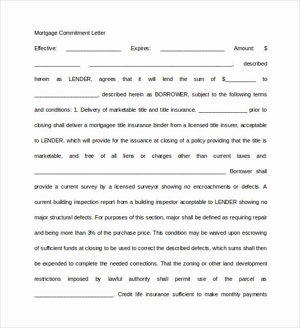 Letter Of Commitment Template Awesome 25 Of Mortgage Mitment Letter Template