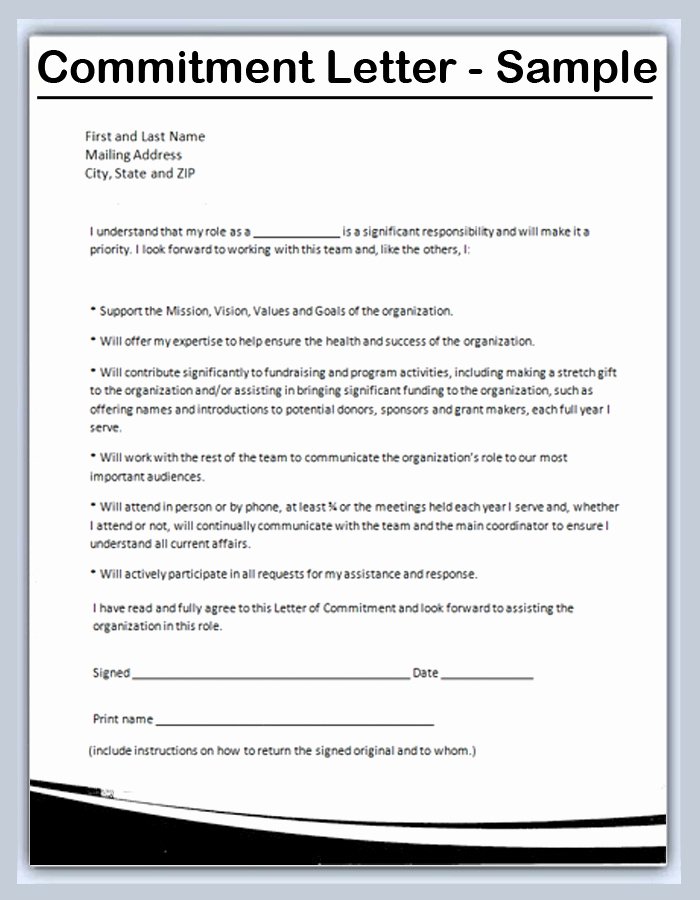 Letter Of Commitment Template Fresh 25 Of Mortgage Mitment Letter Template