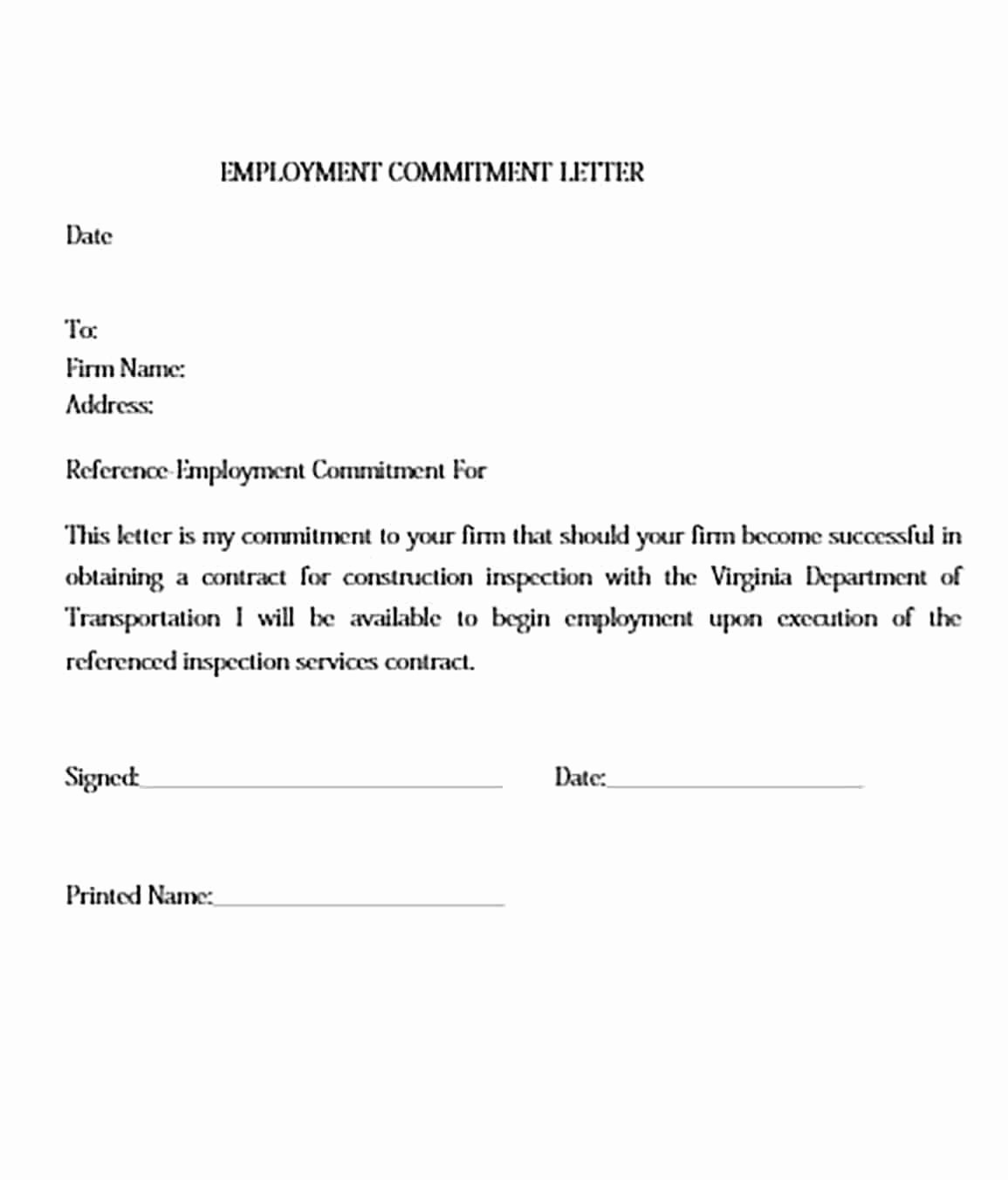 Letter Of Commitment Template Inspirational Mitment Letter and How to Make It Impressive to Read