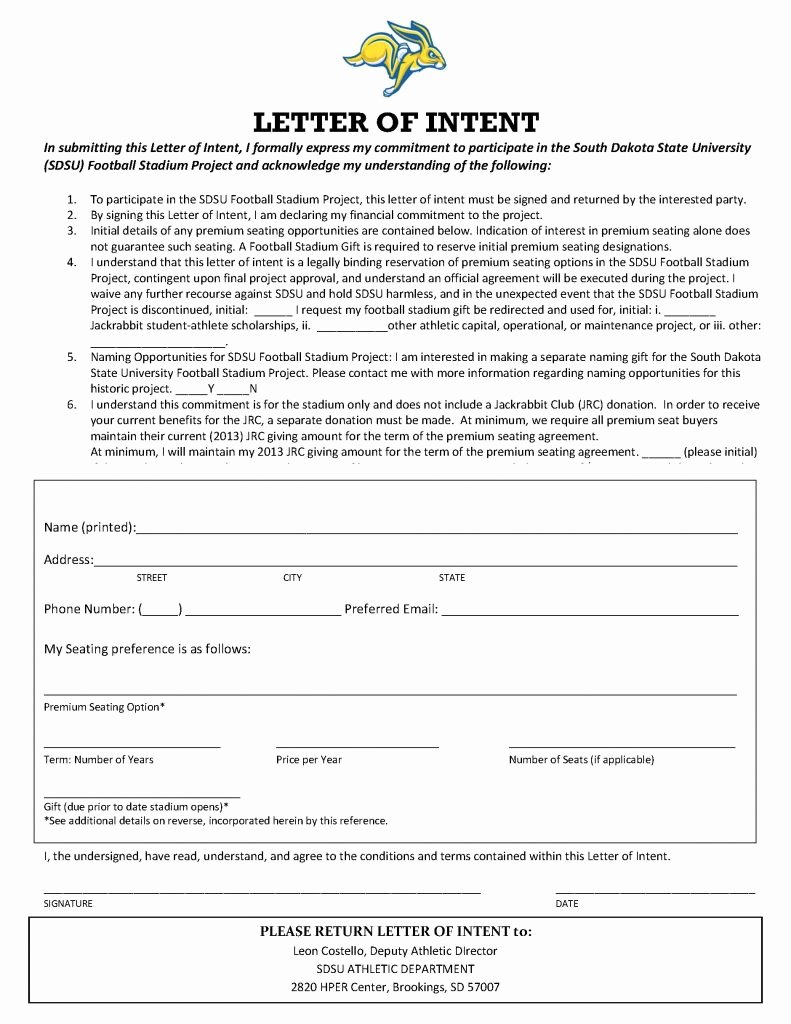 Letter Of Commitment Template Lovely Financial Mitment Letter Intent Template Pdf