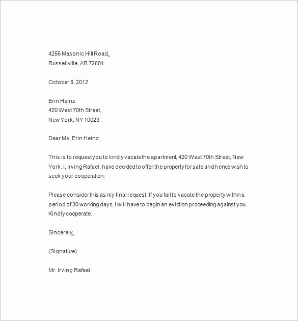 Letter Of Eviction Template Fresh 13 Sample Eviction Notice Templates Free Samples