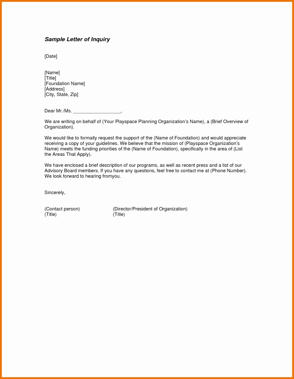 Letter Of Inquiry Template Best Of Inspirational Business Inquiry Letter Sample for Support