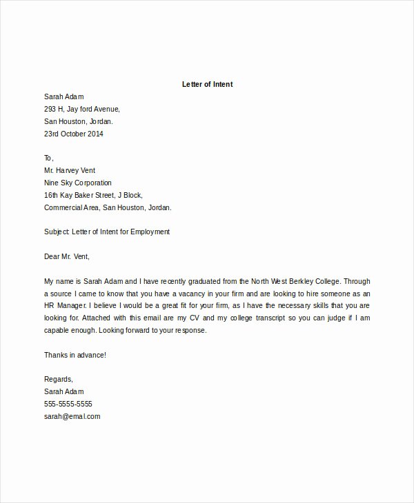 Letter Of Intent Template Word Beautiful 39 Letter Of Intent Templates Free Word Documents