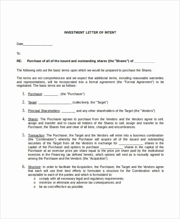 Letter Of Intent Template Word Best Of 39 Letter Of Intent Templates Free Word Documents