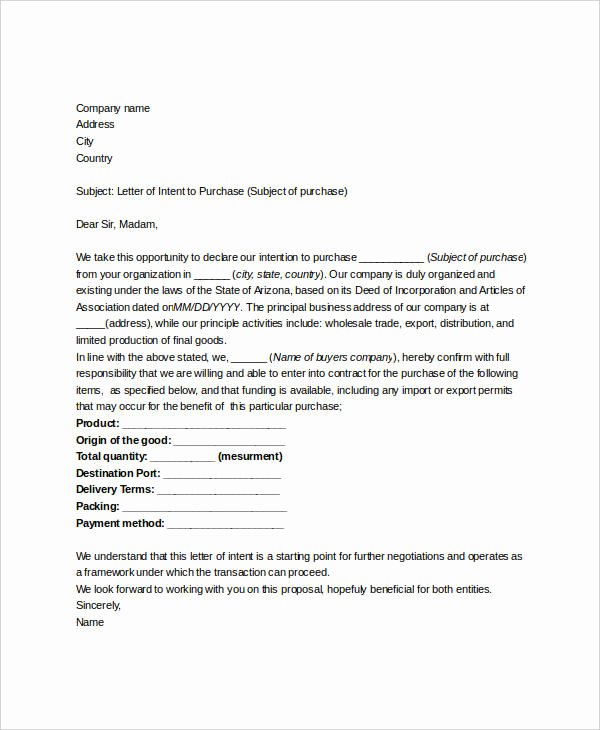 Letter Of Intent Template Word Luxury 39 Letter Of Intent Templates Free Word Documents