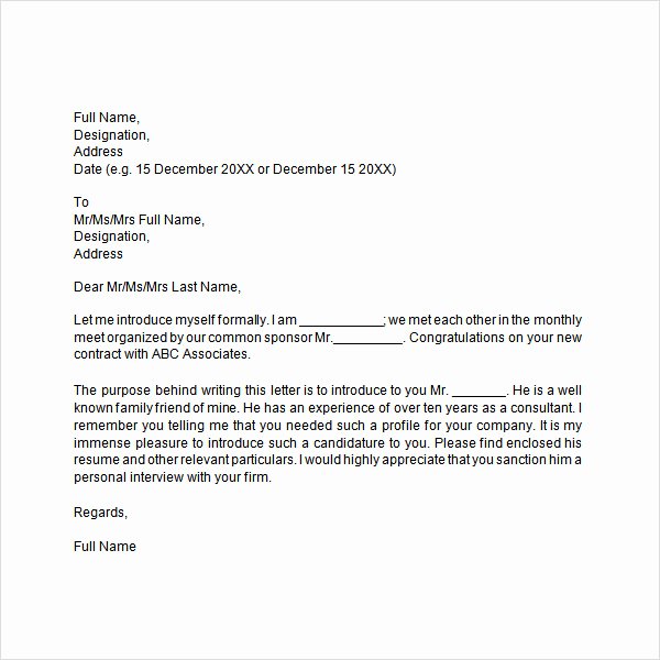 Letter Of Introduction Template Best Of Free 33 Sample Introduction Letters In Doc