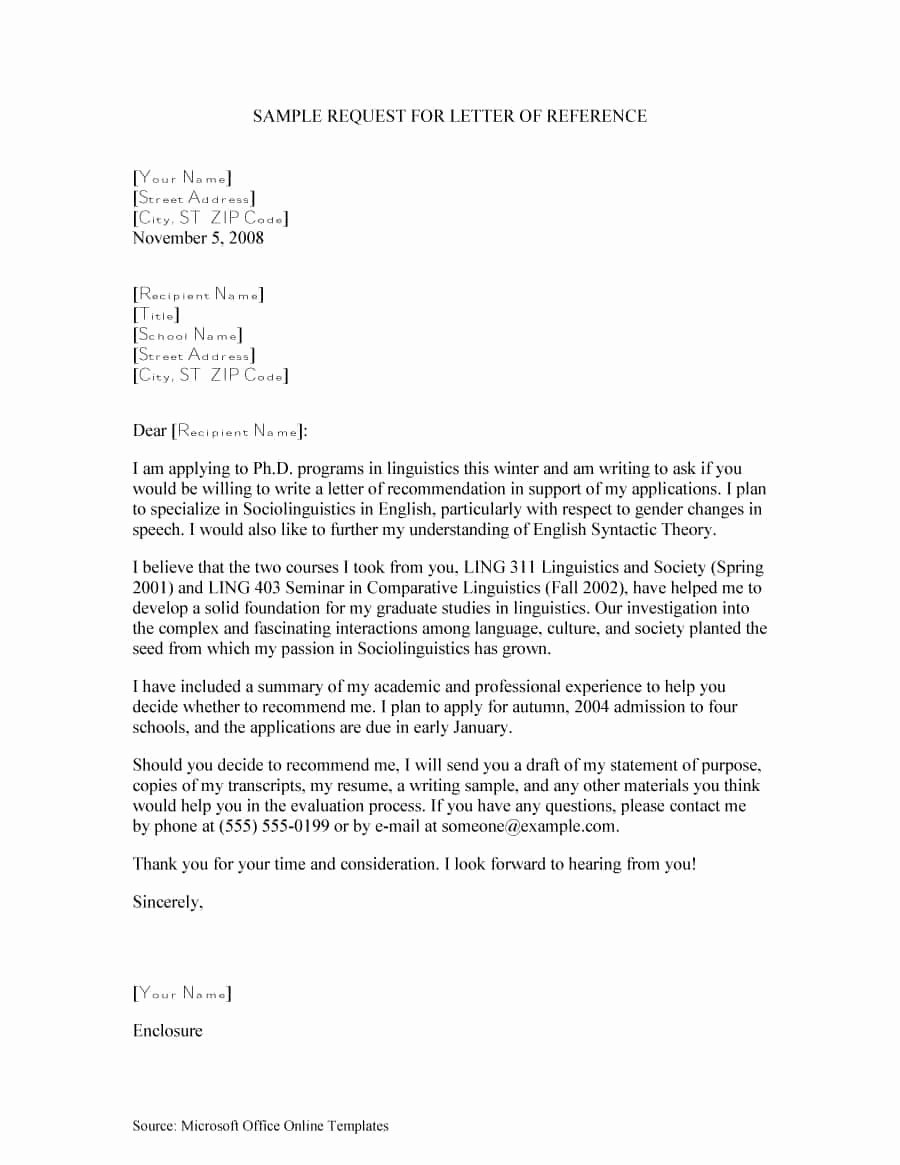 Letter Of Recommendation Template New 43 Free Letter Of Re Mendation Templates &amp; Samples