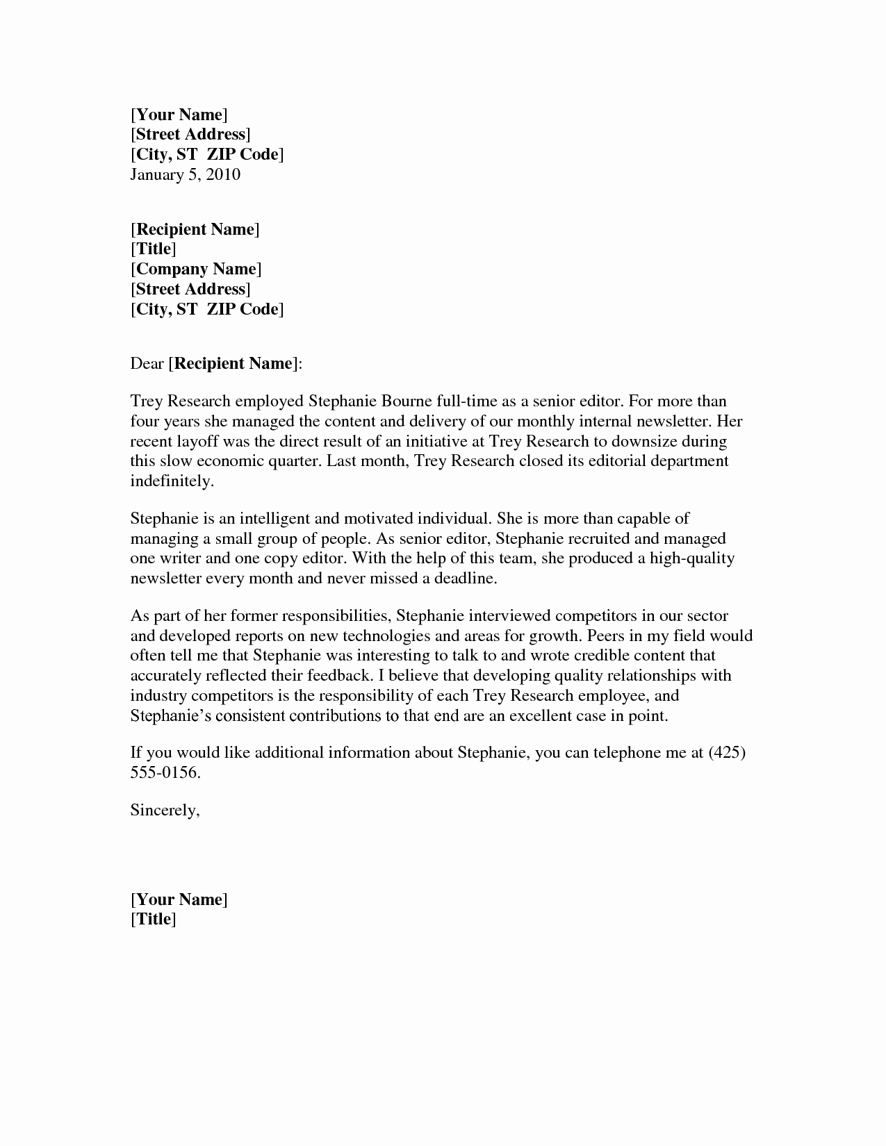 Letter Of Recommendation Template Word Luxury Professional Reference Letter Template Word – Business