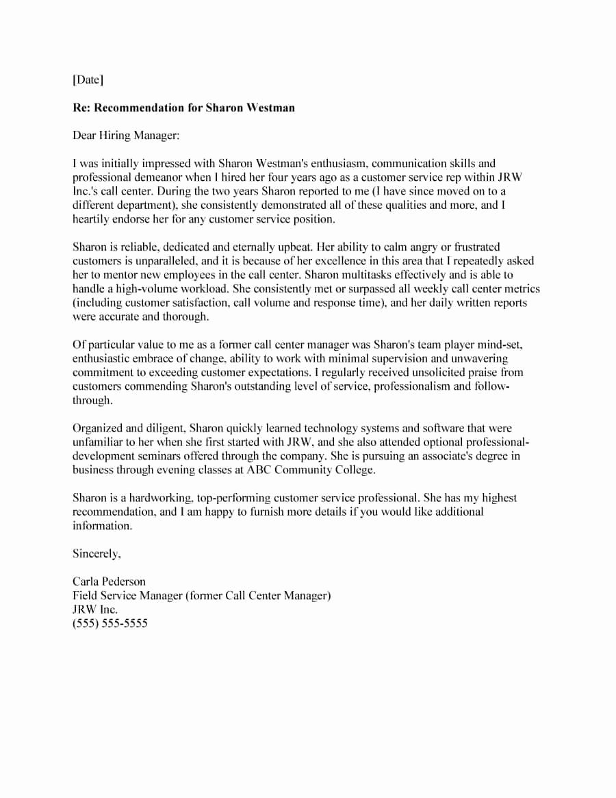 Letter Of Recommendation Templates Best Of 43 Free Letter Of Re Mendation Templates &amp; Samples
