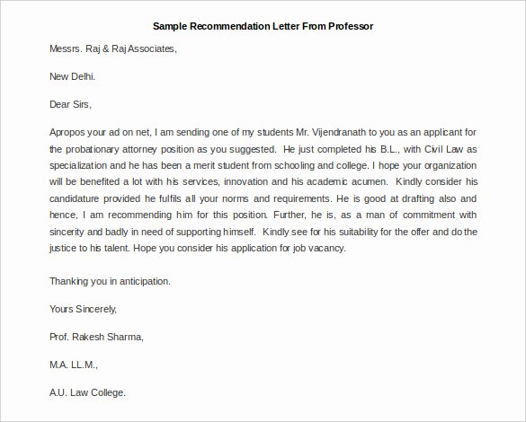 Letter Of Recommendations Template Beautiful 30 Re Mendation Letter Templates Pdf Doc