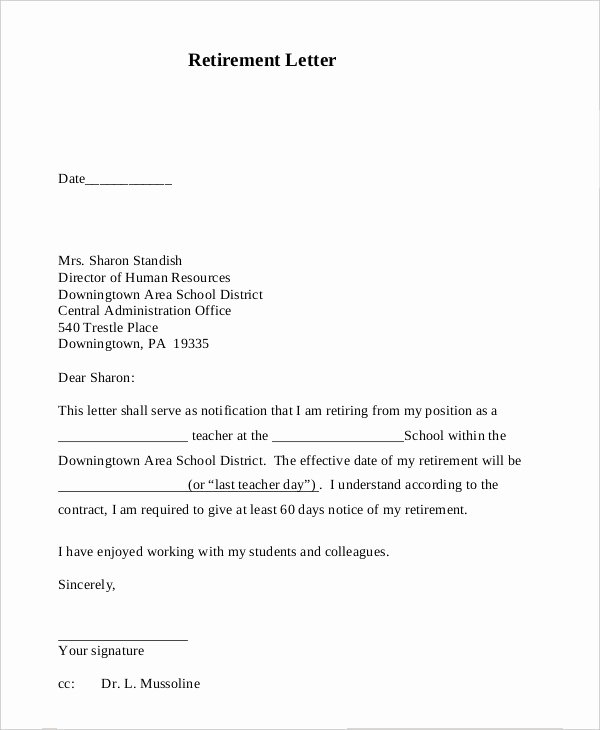 Letter Of Retirement Template Unique Retirement Letter 7 Free Pdf Documents Dpwnload